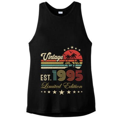 Vintage Limited Edition 30 Birthday Born 1995 Ladies PosiCharge Tri-Blend Wicking Tank