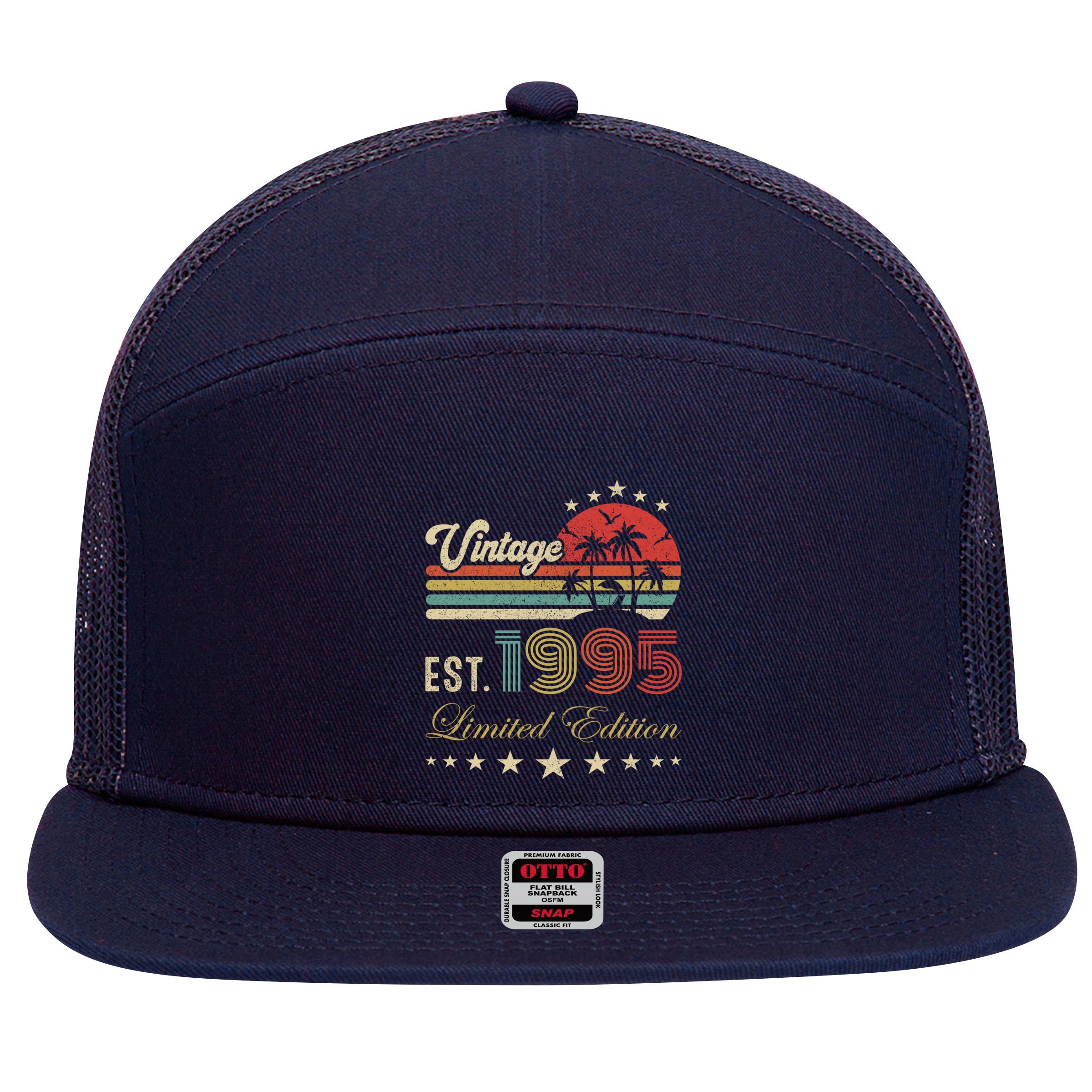 Vintage Limited Edition 30 Birthday Born 1995 7 Panel Mesh Trucker Snapback Hat