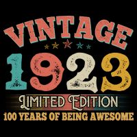 Vintage Limited Edition 1923 100 Years Of Being Awesome Birthday Backpack