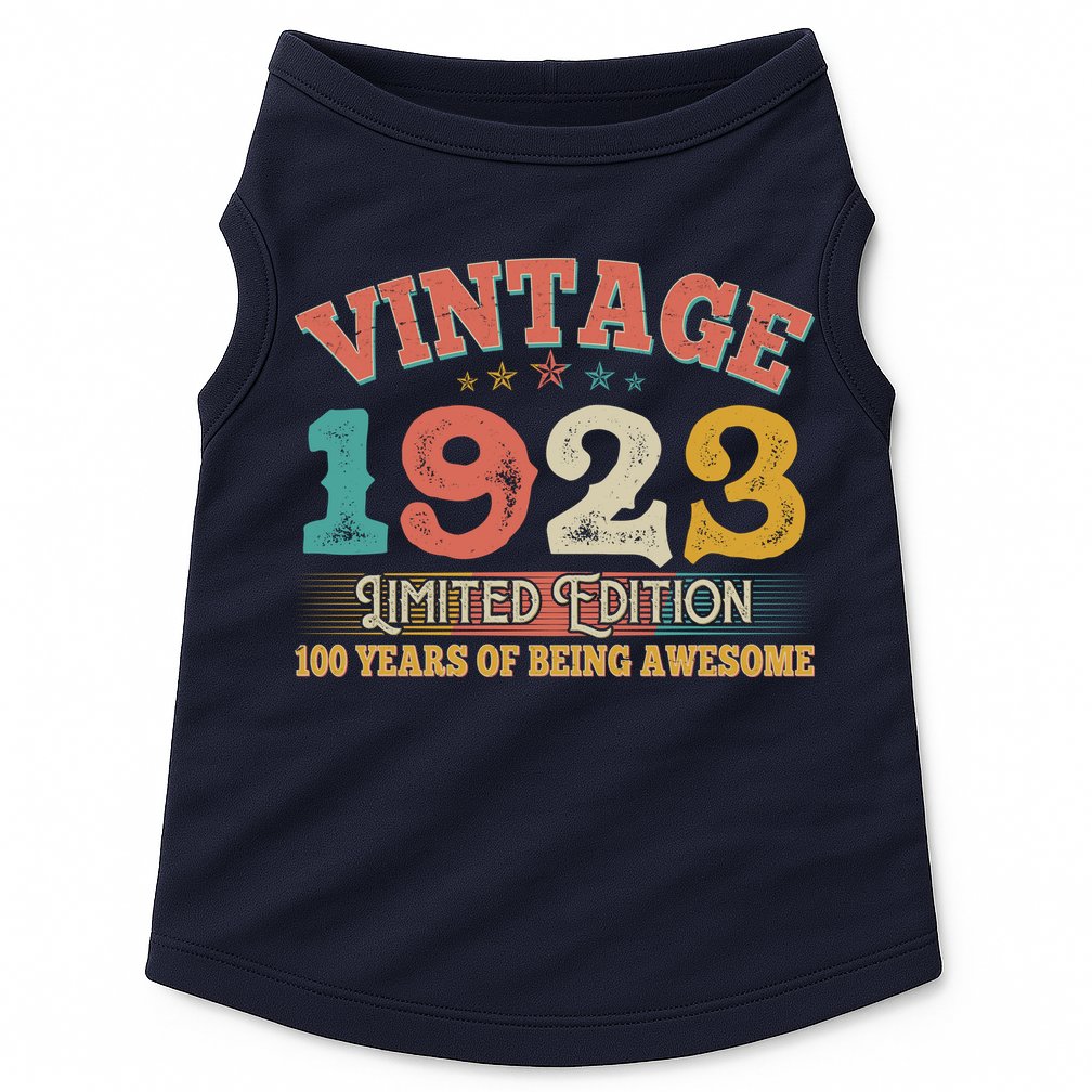 Vintage Limited Edition 1923 100 Years Of Being Awesome Birthday Doggie Tank