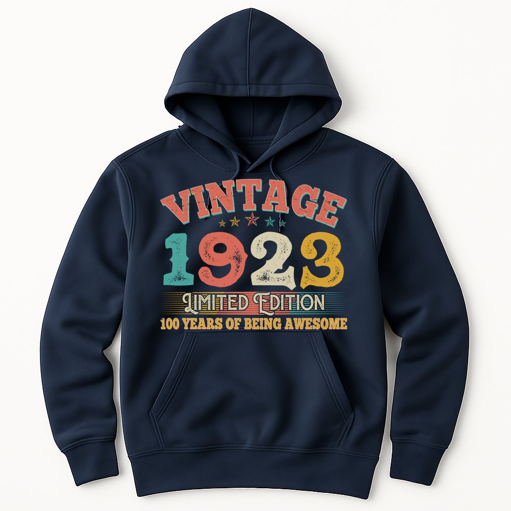 Vintage Limited Edition 1923 100 Years Of Being Awesome Birthday Hoodie