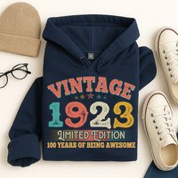 Vintage Limited Edition 1923 100 Years Of Being Awesome Birthday Hoodie