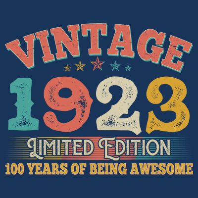 Vintage Limited Edition 1923 100 Years Of Being Awesome Birthday T-Shirt
