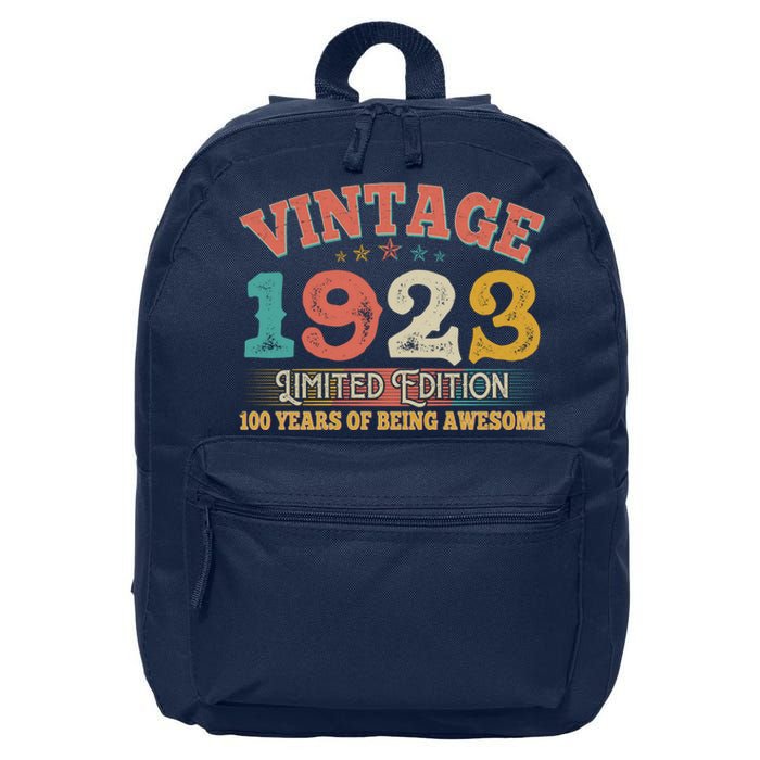 Vintage Limited Edition 1923 100 Years Of Being Awesome Birthday 16 in Basic Backpack