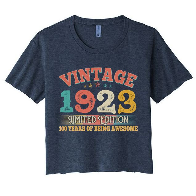 Vintage Limited Edition 1923 100 Years Of Being Awesome Birthday Crop Top