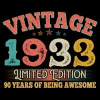 Vintage Limited Edition 1933 90 Years Of Being Awesome Birthday Backpack