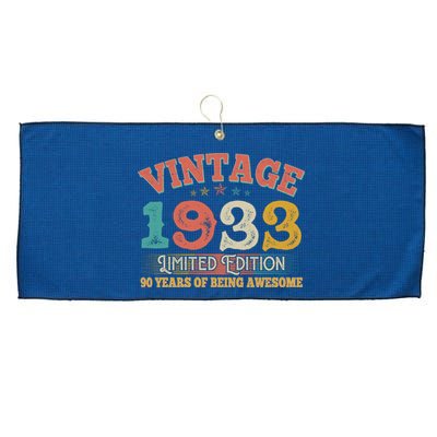 Vintage Limited Edition 1933 90 Years Of Being Awesome Birthday Large Microfiber Waffle Golf Towel