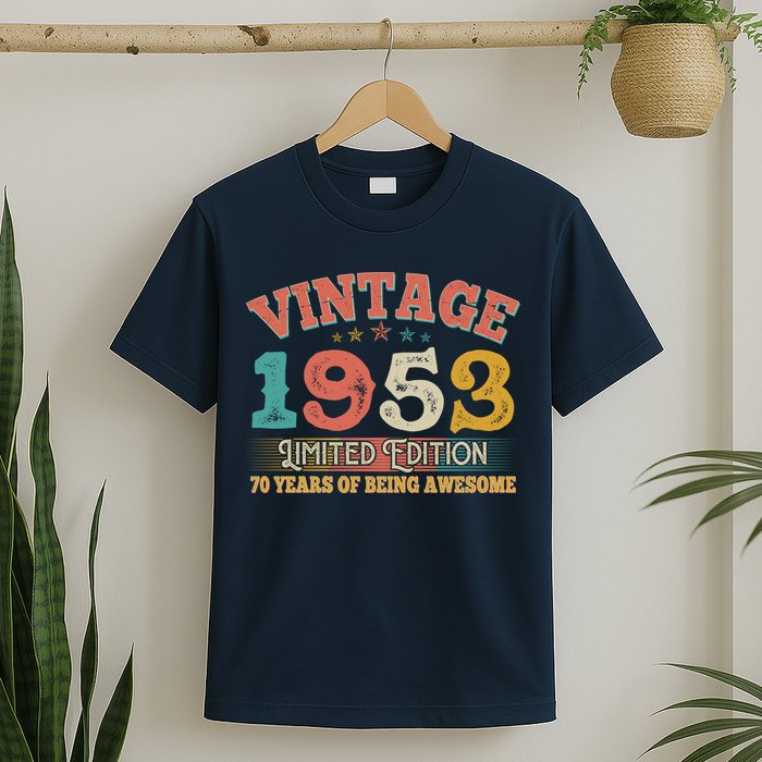 Vintage Limited Edition 1953 70 Years Of Being Awesome Birthday T-Shirt