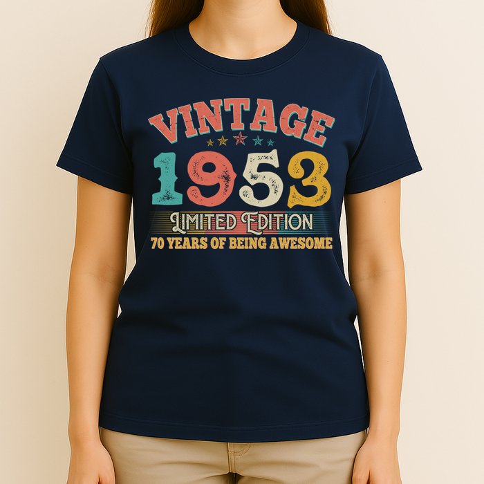 Vintage Limited Edition 1953 70 Years Of Being Awesome Birthday T-Shirt