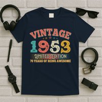 Vintage Limited Edition 1953 70 Years Of Being Awesome Birthday T-Shirt