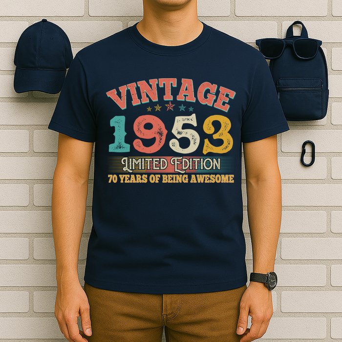 Vintage Limited Edition 1953 70 Years Of Being Awesome Birthday T-Shirt