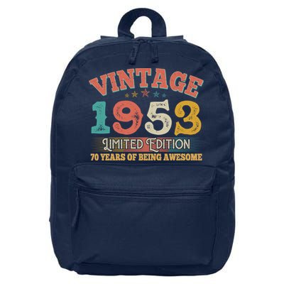 Vintage Limited Edition 1953 70 Years Of Being Awesome Birthday 16 in Basic Backpack