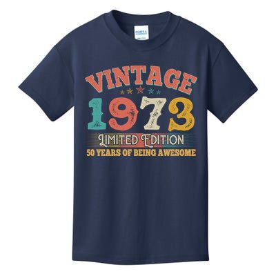 Vintage Limited Edition 1973 50 Years Of Being Awesome Birthday Kids T-Shirt