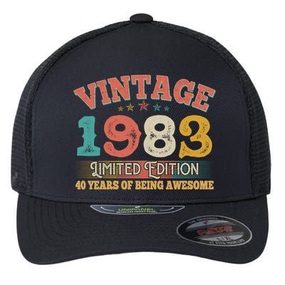 Vintage Limited Edition 1983 40 Years Of Being Awesome Birthday Flexfit Unipanel Trucker Cap