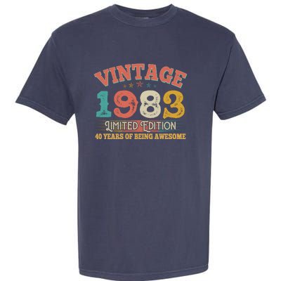 Vintage Limited Edition 1983 40 Years Of Being Awesome Birthday Garment-Dyed Heavyweight T-Shirt