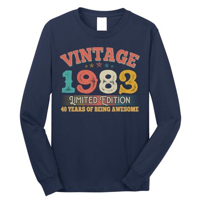 Vintage Limited Edition 1983 40 Years Of Being Awesome Birthday Long Sleeve Shirt