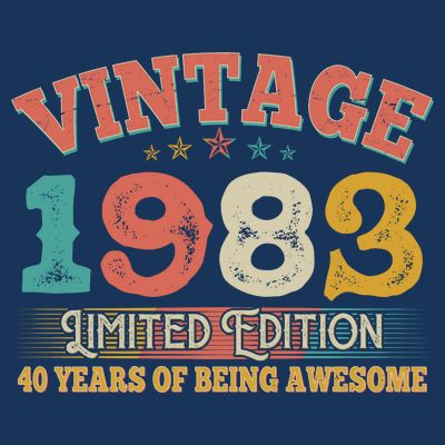 Vintage Limited Edition 1983 40 Years Of Being Awesome Birthday T-Shirt