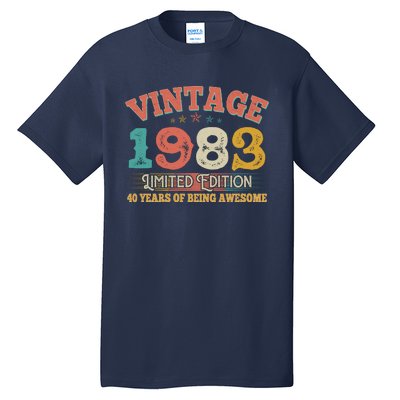 Vintage Limited Edition 1983 40 Years Of Being Awesome Birthday Tall T-Shirt