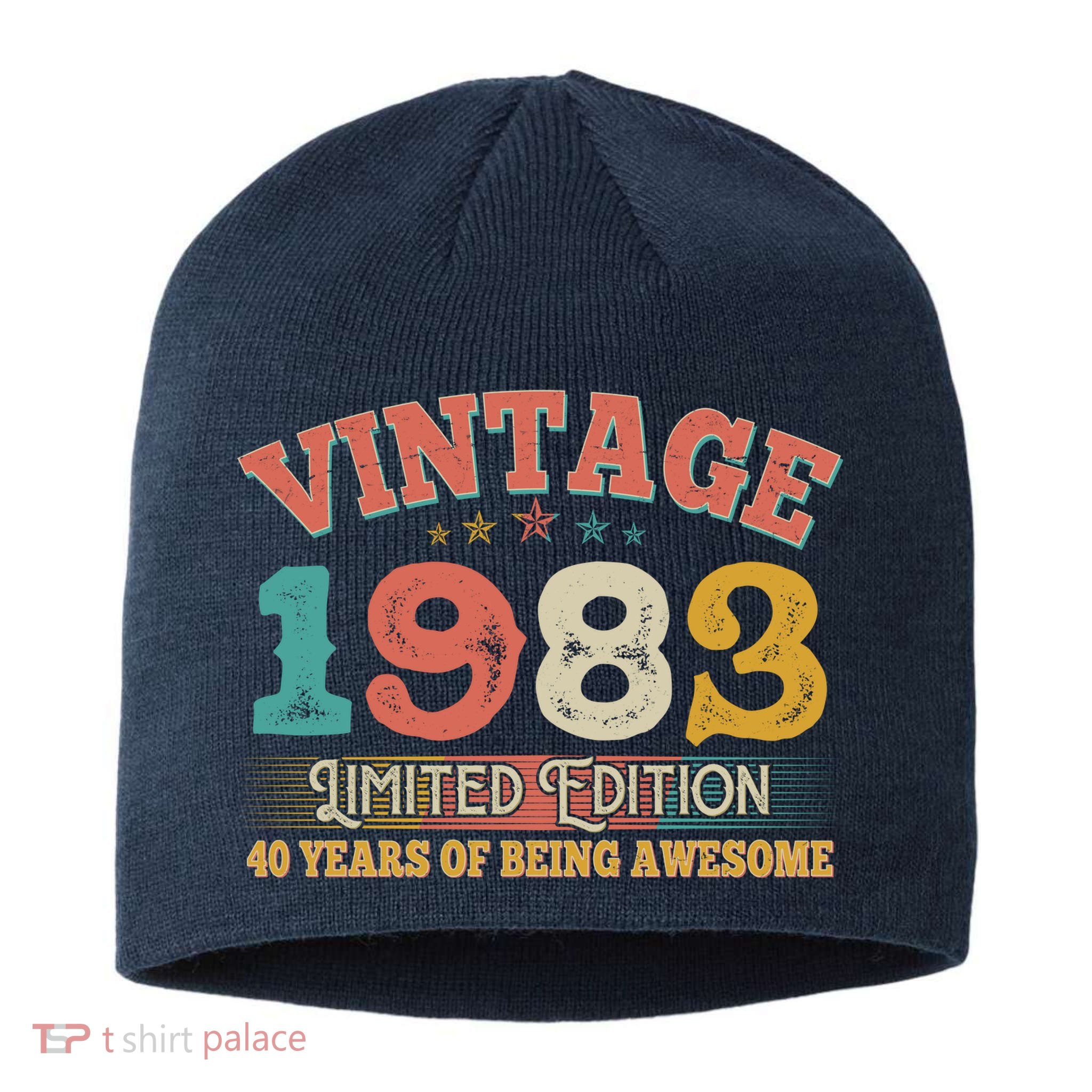Vintage Limited Edition 1983 40 Years Of Being Awesome Birthday Sustainable Beanie
