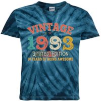 Vintage Limited Edition 1993 30 Years Of Being Awesome Birthday Kids Tie-Dye T-Shirt