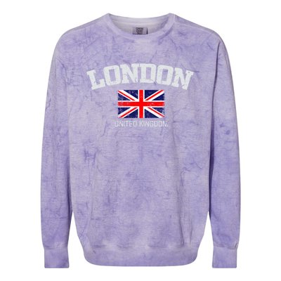 Vintage London England United Kingdom Souvenir Gift Colorblast Crewneck Sweatshirt