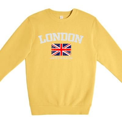 Vintage London England United Kingdom Souvenir Gift Premium Crewneck Sweatshirt