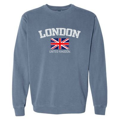 Vintage London England United Kingdom Souvenir Gift Garment-Dyed Sweatshirt