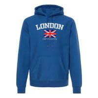 Vintage London England United Kingdom Souvenir Gift Premium Hoodie