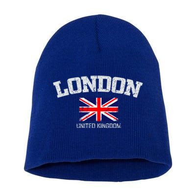 Vintage London England United Kingdom Souvenir Gift Short Acrylic Beanie