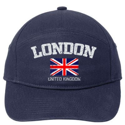 Vintage London England United Kingdom Souvenir Gift 7-Panel Snapback Hat