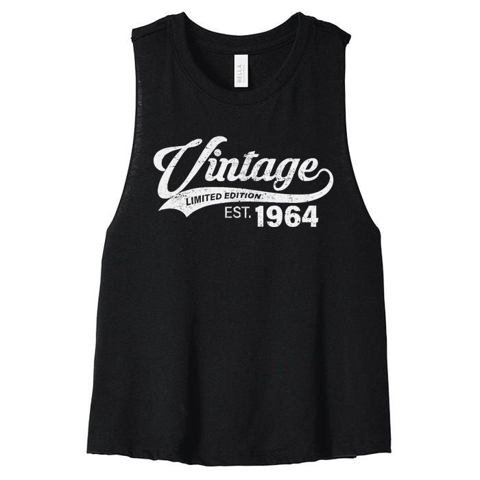 Vintage Limited Edition 1964 60 Year Old Bday 60th Birthday Women's Racerback Cropped Tank