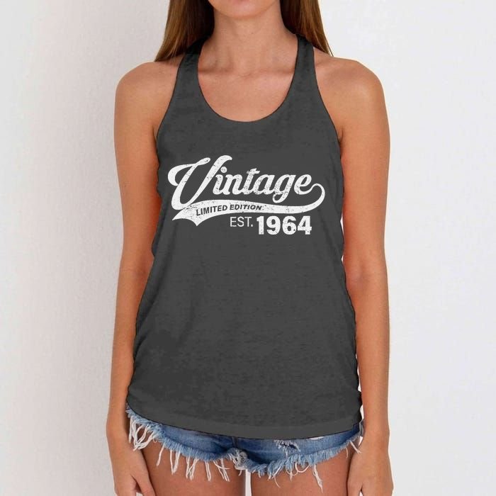 Vintage Limited Edition 1964 60 Year Old Bday 60th Birthday Women's Knotted Racerback Tank