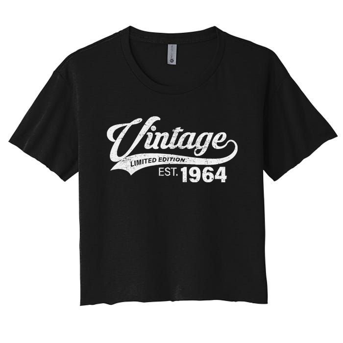 Vintage Limited Edition 1964 60 Year Old Bday 60th Birthday Women's Crop Top Tee