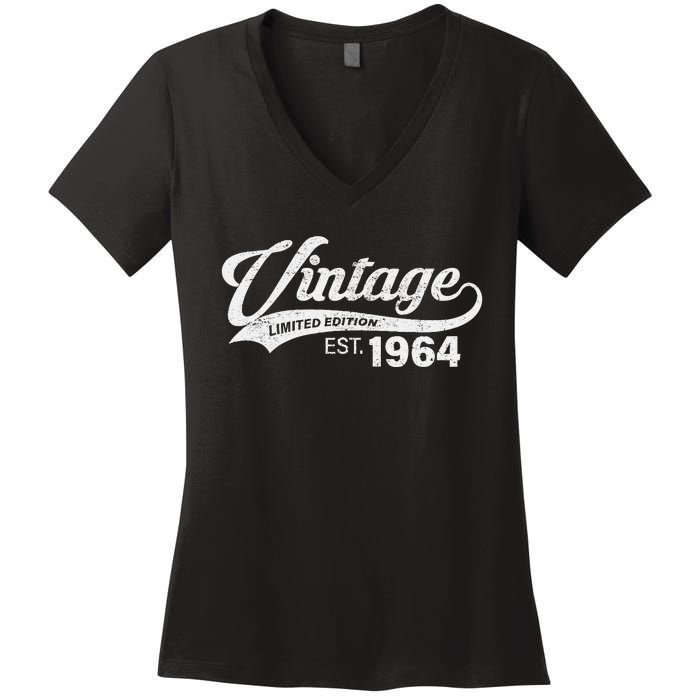 Vintage Limited Edition 1964 60 Year Old Bday 60th Birthday Women's V-Neck T-Shirt