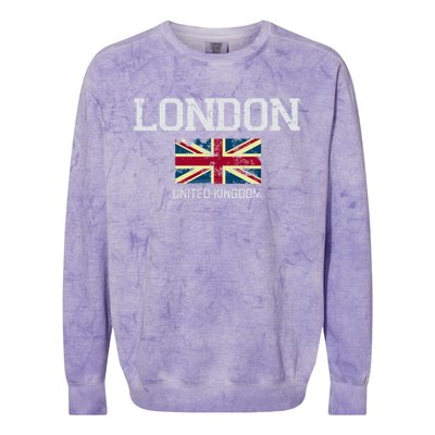 Vintage London England United Kingdom Souvenir Gift Cool Gift Colorblast Crewneck Sweatshirt