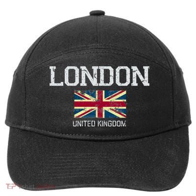 Vintage London England United Kingdom Souvenir Gift Cool Gift 7-Panel Snapback Hat