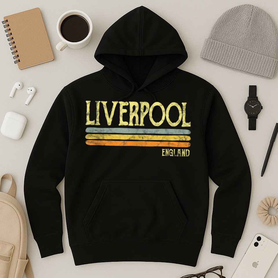 Vintage Liverpool England Tshirt British Love Gift Souvenir Hoodie