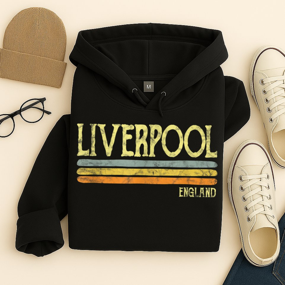 Vintage Liverpool England Tshirt British Love Gift Souvenir Hoodie