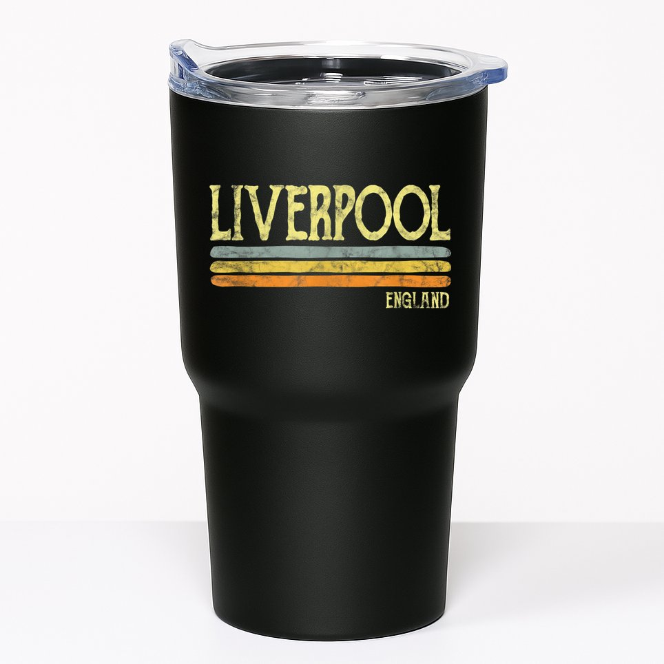 Vintage Liverpool England Tshirt British Love Gift Souvenir Tumbler