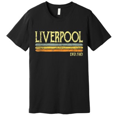 Vintage Liverpool England Tshirt British Love Gift Souvenir Premium T-Shirt
