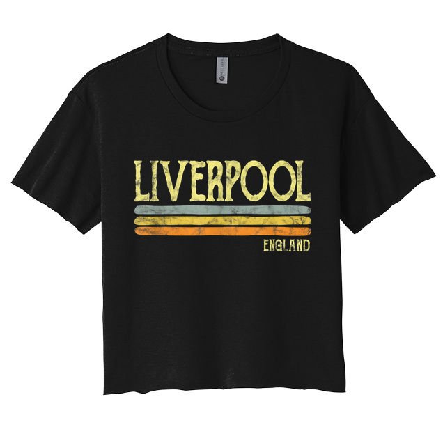 Vintage Liverpool England Tshirt British Love Gift Souvenir Crop Top