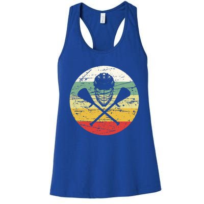 Vintage Lacrosse Funny Lacrosse For College Lacrosse Women's Racerback Tank