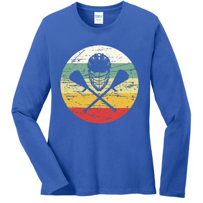 Vintage Lacrosse Funny Lacrosse For College Lacrosse Ladies Long Sleeve Shirt