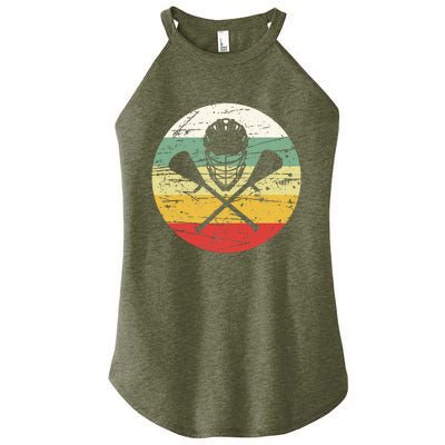 Vintage Lacrosse Funny Lacrosse For College Lacrosse Women's Perfect Tri Rocker Tank