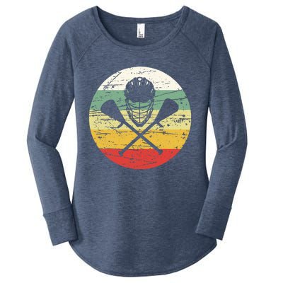 Vintage Lacrosse Funny Lacrosse For College Lacrosse Women's Perfect Tri Tunic Long Sleeve Shirt