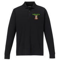 Volley Llama Funny Pickleball Performance Long Sleeve Polo