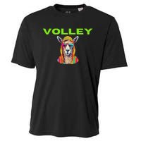 Volley Llama Funny Pickleball Cooling Performance Crew T-Shirt