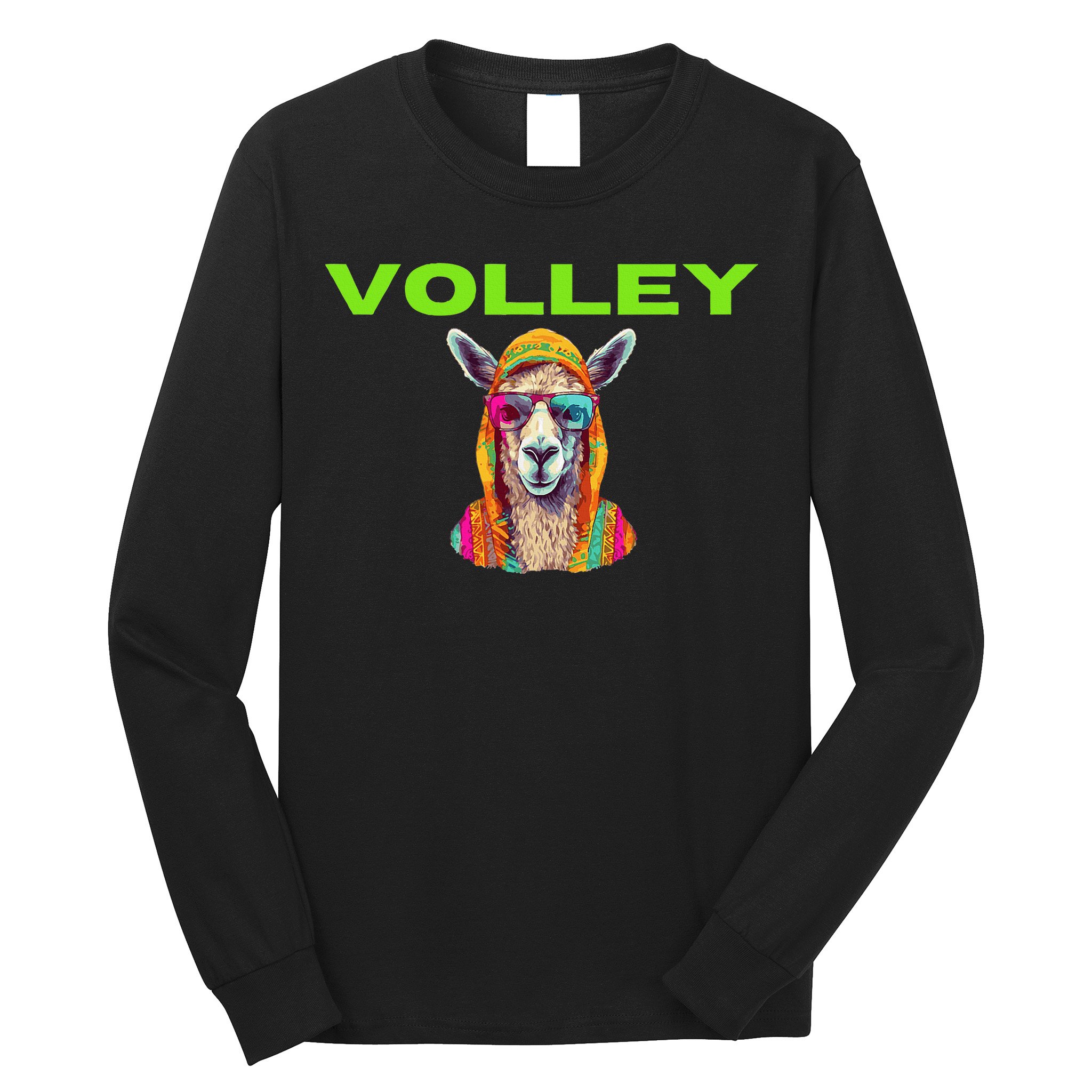 Volley Llama Funny Pickleball Long Sleeve Shirt