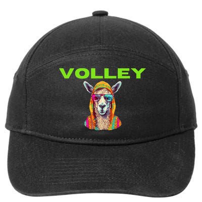 Volley Llama Funny Pickleball 7-Panel Snapback Hat