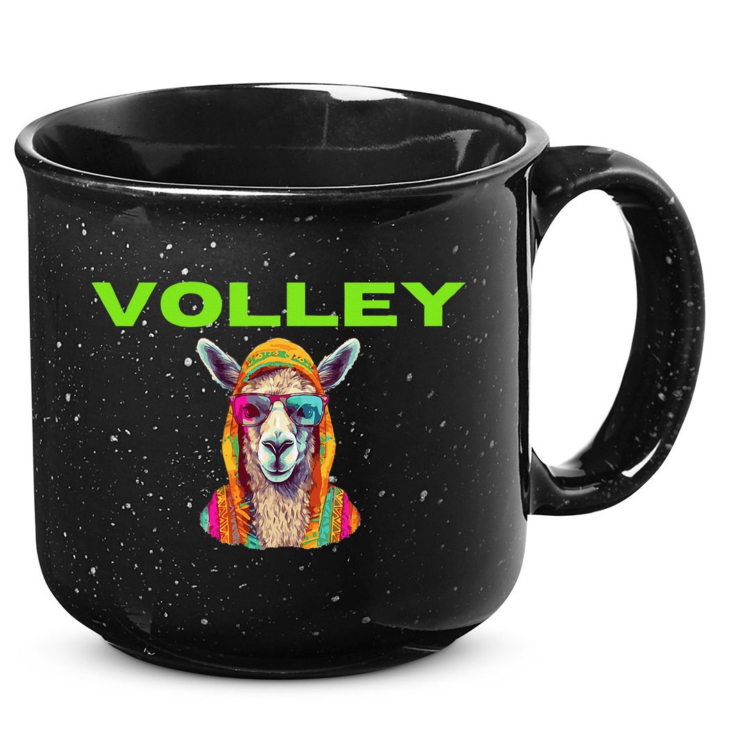 Volley Llama Funny Pickleball 15oz Campfire Ceramic Mug